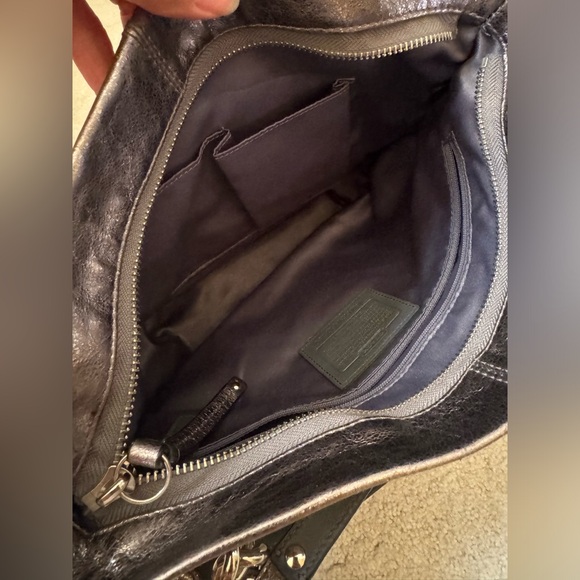 Coach Brooke Convertible Pewter Silver Metallic Shoulder Bag like new - Picture 10 of 16